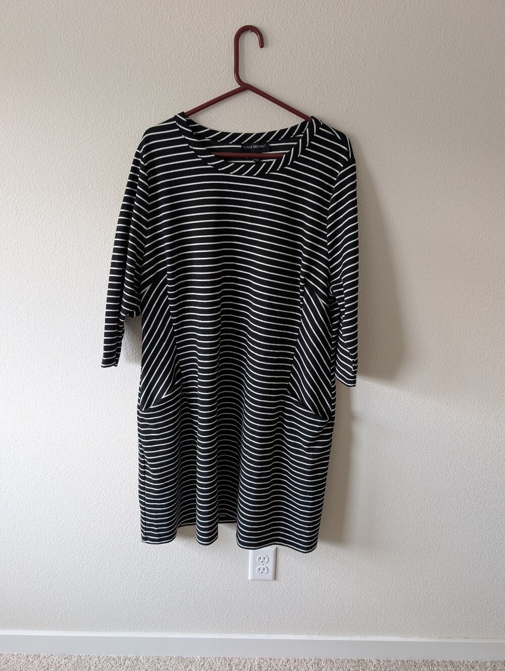 Women's Lane Bryant Black & White Striped Dress SZ 22-24